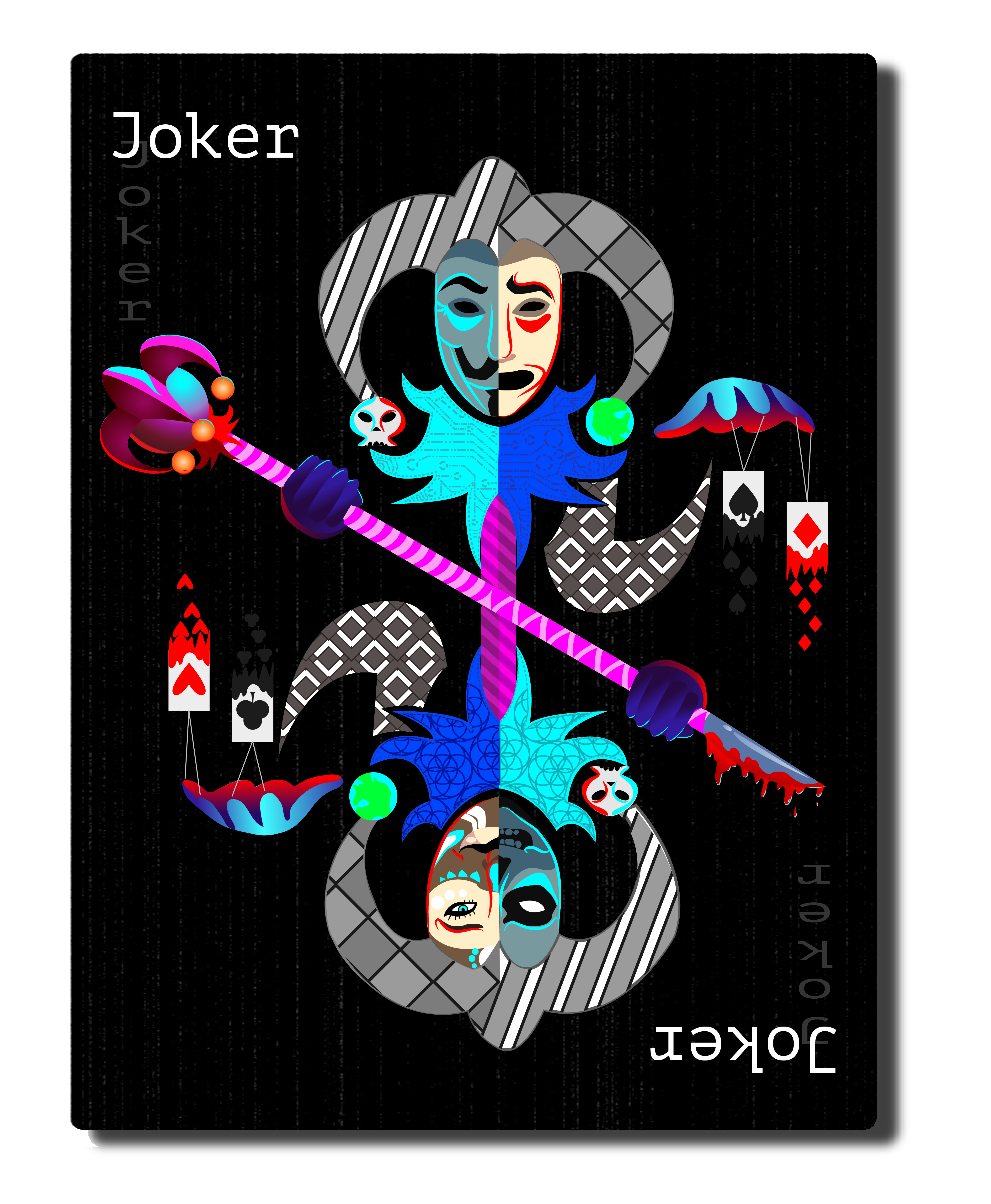 Playing card project - Joker cardfinal rendering
