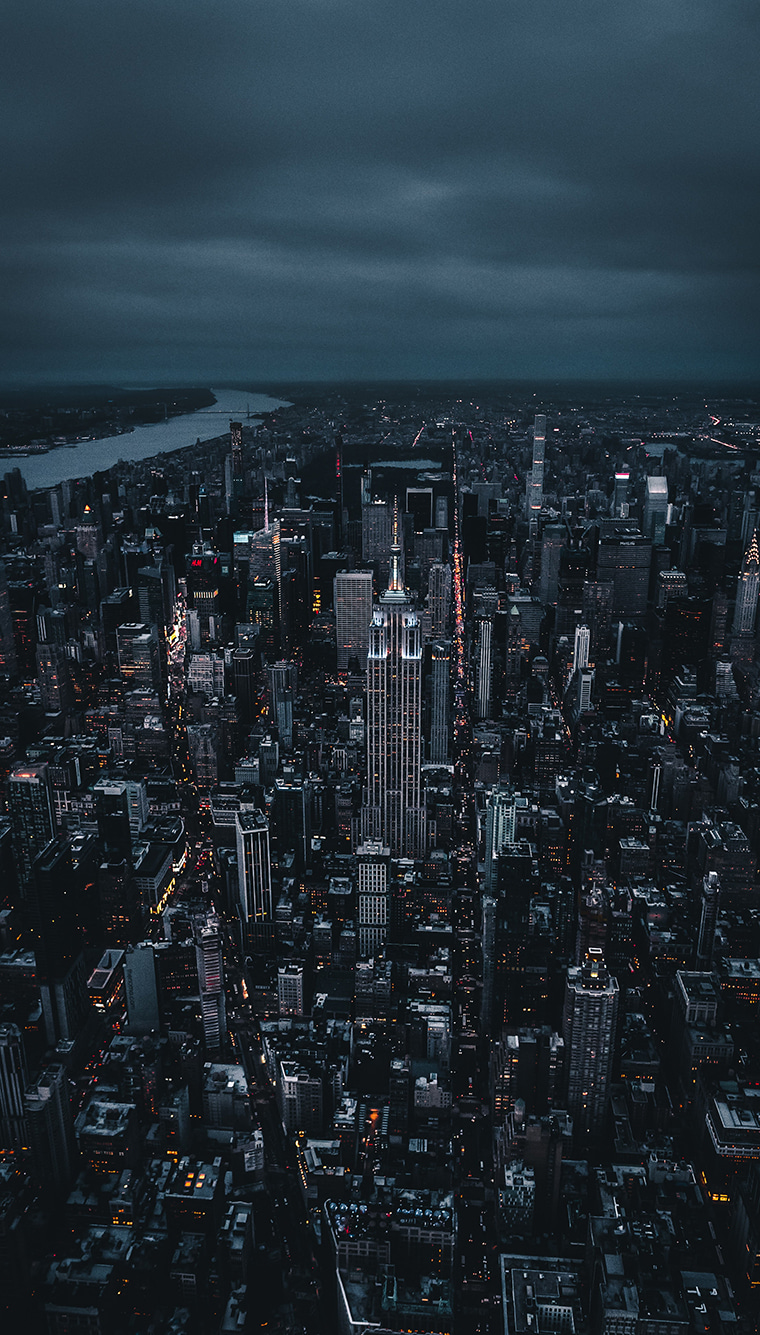 Aerial shot of New York City (NYC) around the Empire State Building (New York City, New York, USA)