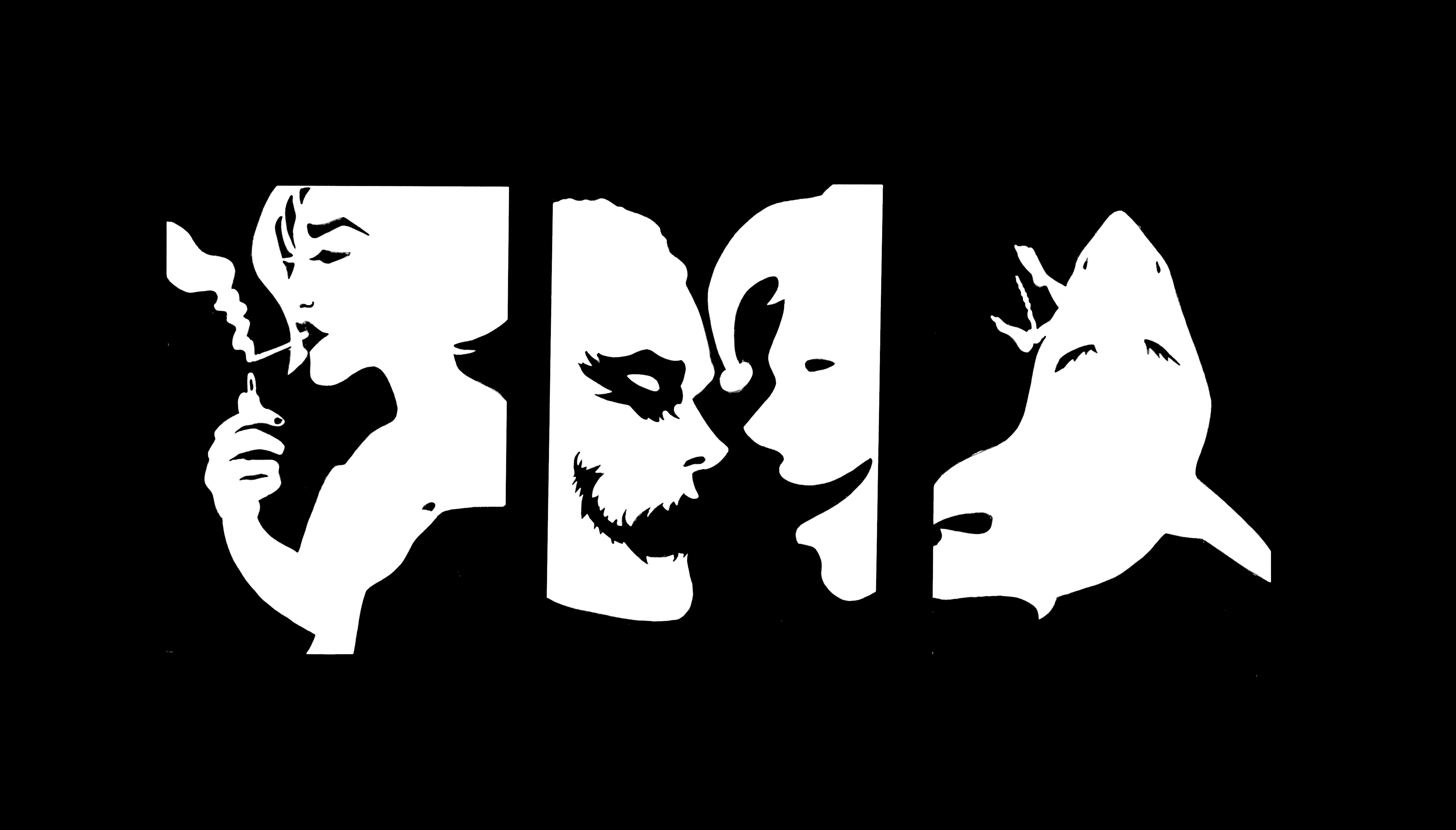 Final renderings of the words 'Smoke', 'Joker', and 'Jaws'