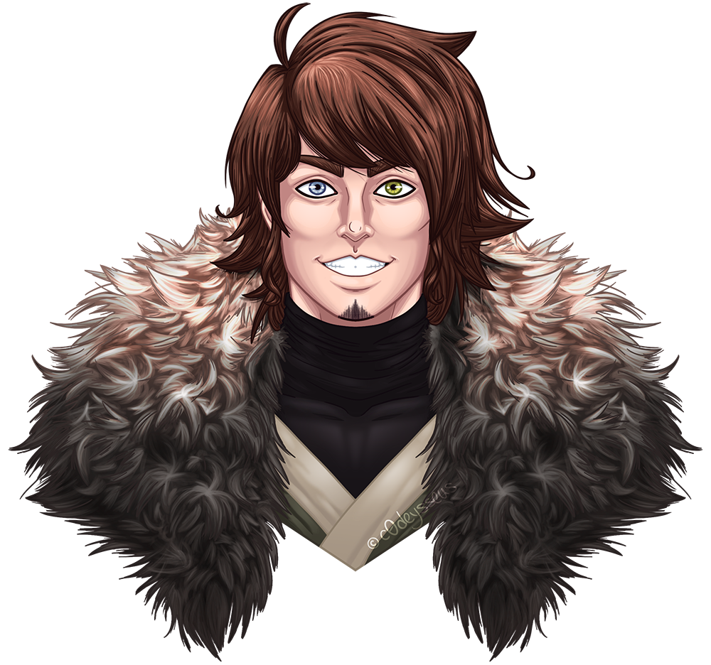 Bust profile portrait of Benson